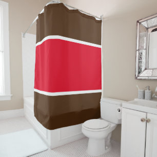 Fun Athletic Sporty Bright Red White Brown Stripes