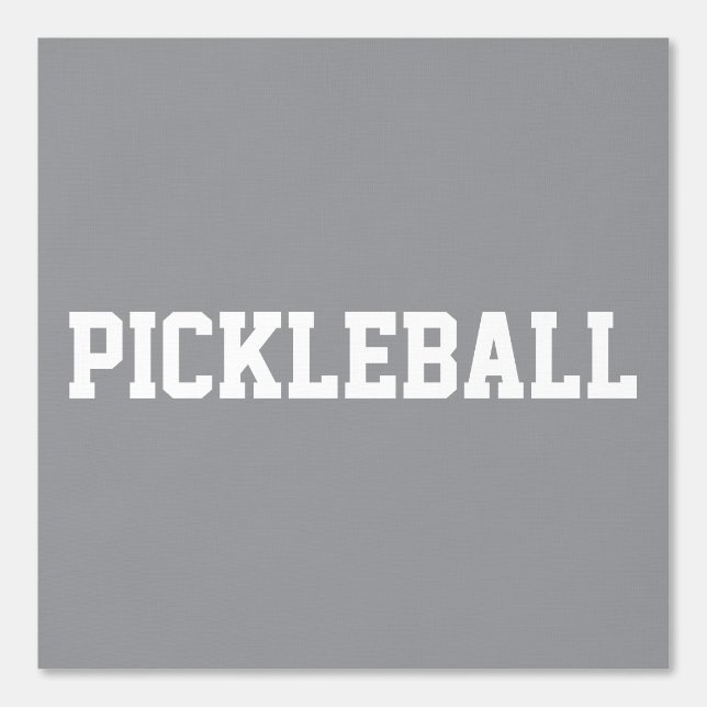 Fun Athletic White PICKLEBALL Text On Light Grey Wallpaper (Front)