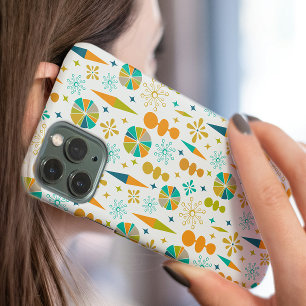 Fun Atomic Age Retro Shapes Starburst Mid-century iPhone 16 Case
