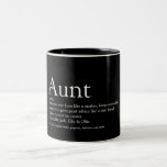 Fun Aunt Definition Saying Black and White Two-Tone Coffee Mug<br><div class="desc">Personalize for your special,  favourite Aunt or Auntie to create a unique gift. A perfect way to show her how amazing she is every day. You can even customize the background to their favourite colour. Designed by Thisisnotme©</div>