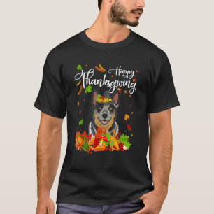 Fun Australian Cattle Thanksgiving Autumn Dog T-Shirt