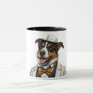 Fun Australian shepherd dog in suit Mug