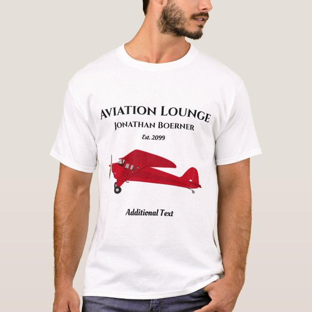 Fun Aviation Lounge Vintage Airplane T-Shirt (Front)