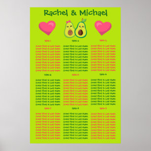 Fun Avocado Colourful Seating Chart