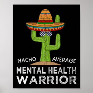 Fun Awareness Mental Health Warrior  Poster