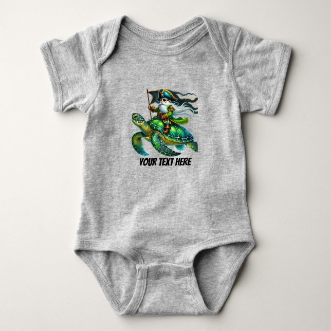 Fun baby boy pirate customizable  bodysuit (Front)