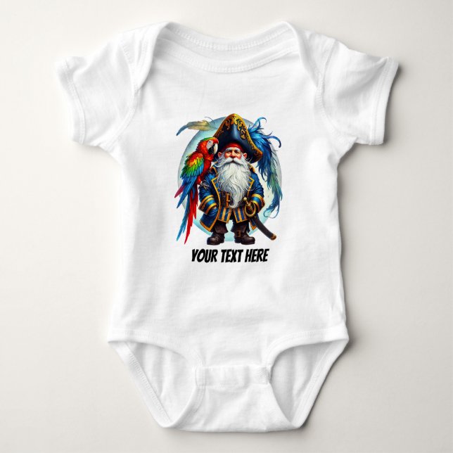 Fun baby boy pirate customizable  bodysuit (Front)