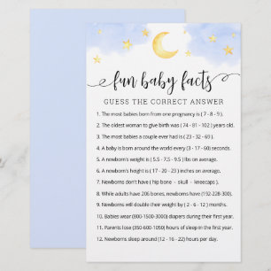 Fun Baby Facts Game with Answers Baby Shower party