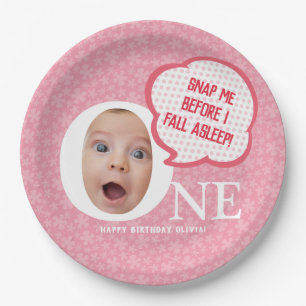 Fun Baby Girl Photo Collage Personaliz  Paper Plate
