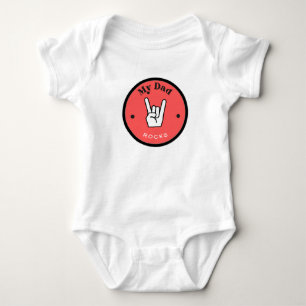 Fun! Baby Jersey Bodysuit - My Dad ROCKS!