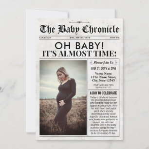 Fun Baby Shower Invitation   Newspaper Baby Invite