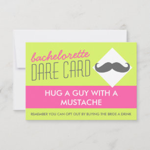 Fun Bachelorette DARE game card - hug a guy