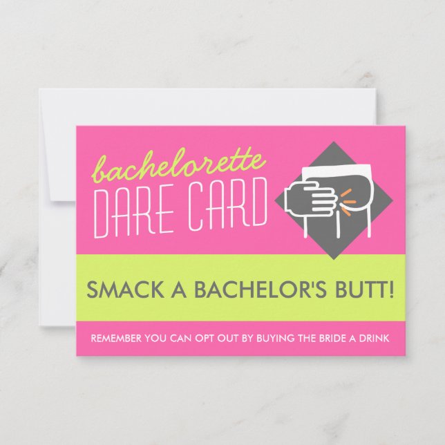 Fun Bachelorette DARE game card - smack a butt (Front)