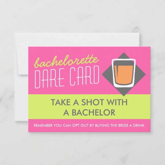 Fun Bachelorette DARE game card - take a shot (Front)