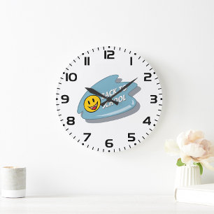 Fun Back to School Smile Face  Large Clock
