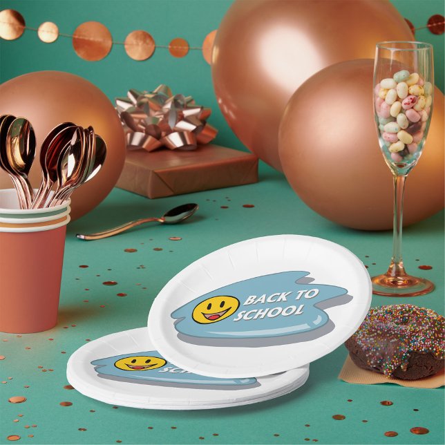 Fun Back to School Smiley Face  Paper Plate (Creator Uploaded)