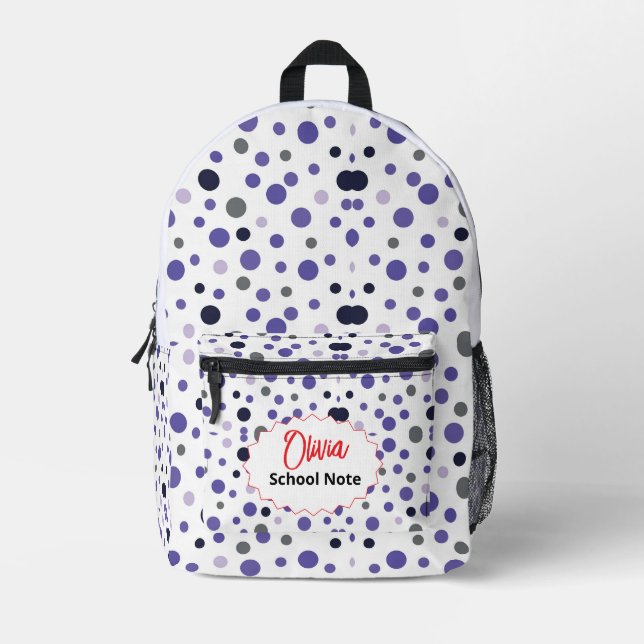  Fun Back to School Supplies for Kids or Teachers Printed Backpack (Front)