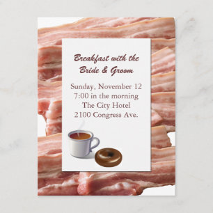 Fun Bacon Mariage Petit déjeuner Invitation