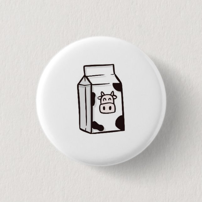 Fun badge/button cow carton badge/button 1 inch round button (Front)