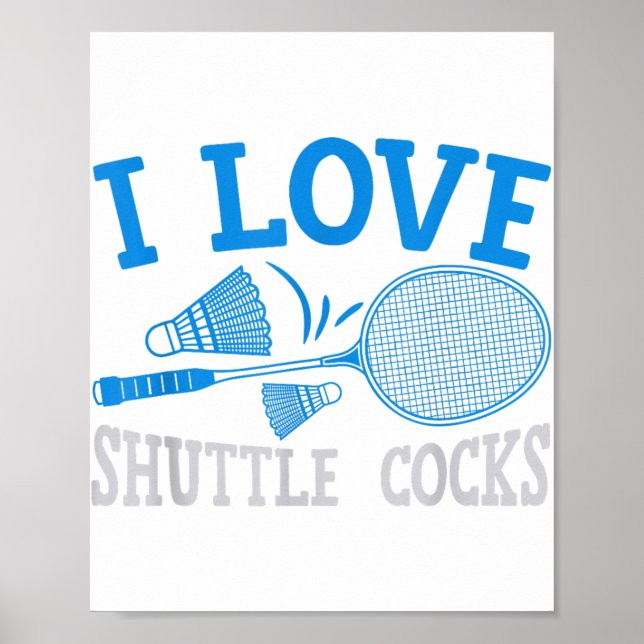 Fun Badminton Player Match Game Joke  Poster (Front)