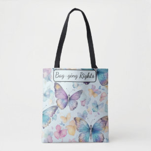 Fun Bag-ging Butterfly, Watercolor, Pastel Colours Tote Bag