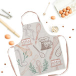 Fun Baking & Cooking Utensil Grey Apron<br><div class="desc">This adorable apron is perfect for bakers or home bakers, etc. Our design features an assortment of our hand-drawn cooking and baking utensils (whisk, piping bag, pastry bag, stand mixer, spoon & rolling pin) The utensils are arranged around the apron. You can change all of the colours, including all the...</div>