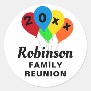Fun Balloon Design Family Reunion Classic Round Sticker