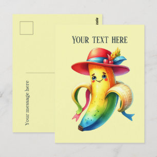 Fun banana lovers add text postcard