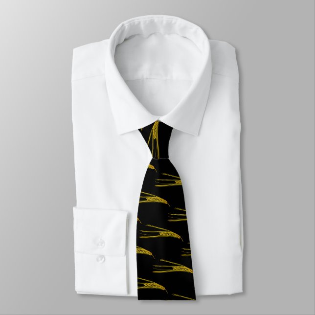 Fun Barley Pattern  Black  Tie (Tied)
