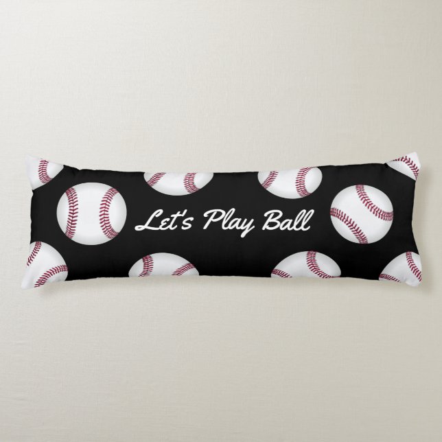 fun baseball  add any name or text sports themed body pillow (Front)