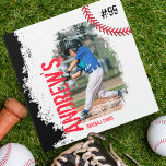 Fun Baseball Team Athletic Sport Team Grunge Photo Binder<br><div class="desc">Unique personalized baseball card binder design for your baseball cards, or photo album. The design features a rustic gunge-style design with white and black grunge textures. Personalize the cover with your favourite photo along with your custom text and team jersey number. Red baseball stitching frames the edge of the design....</div>