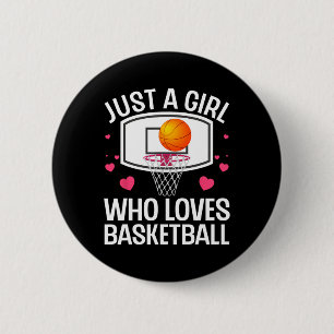 Fun Basketball Art For Girl Women College Basketba 2 Inch Round Button