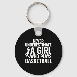 Fun Basketball Art For Girls Youth Teens Basketbal Keychain