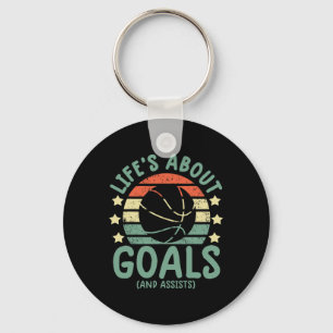 Fun basketball  boys lifes about goals and assists keychain