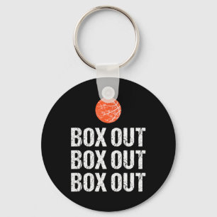 Fun Basketball Coach Box Out Quote Grunge Graphic Keychain