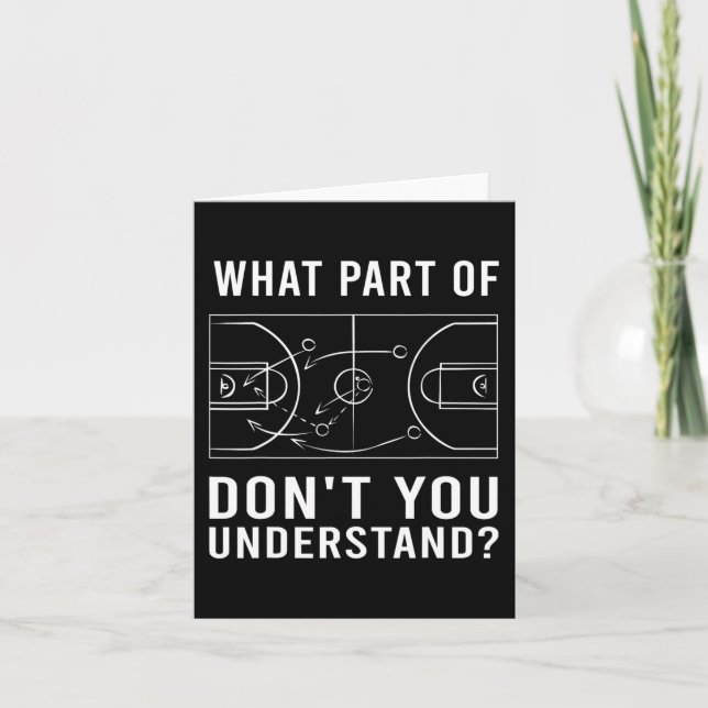 Fun Basketball Coach For Men Women Tactic Diagram  Card (Front)
