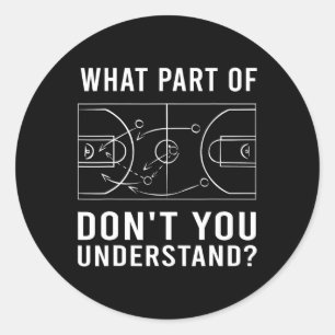 Fun Basketball Coach For Men Women Tactic Diagram Classic Round Sticker