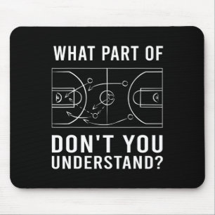 Fun Basketball Coach For Men Women Tactic Diagram Mouse Pad