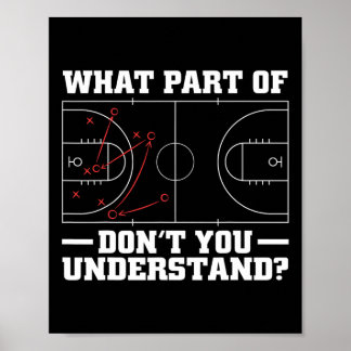 Fun Basketball Coach For Men Women Tactic Diagram Poster