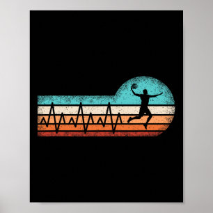 Fun Basketball Heartbeat Basket Ball Player Poster