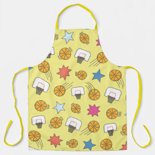Fun basketball pattern apron