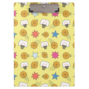 Fun basketball pattern clipboard