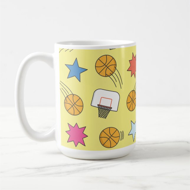 Fun basketball pattern coffee mug (Left)