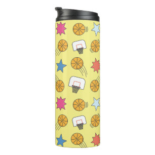 Fun basketball pattern thermal tumbler