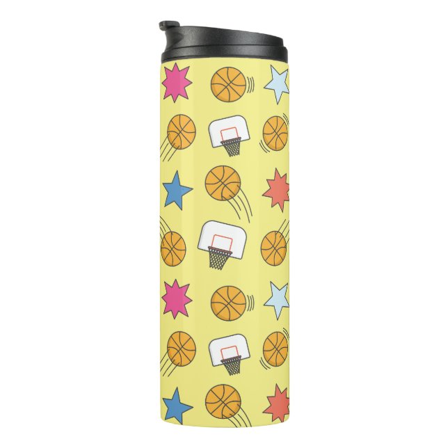 Fun basketball pattern thermal tumbler (Rotated Right)