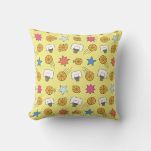 Fun basketball pattern throw pillow