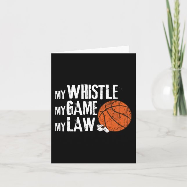 Fun Basketball Ref Hoops - Basketball Referee 1 Card (Front)