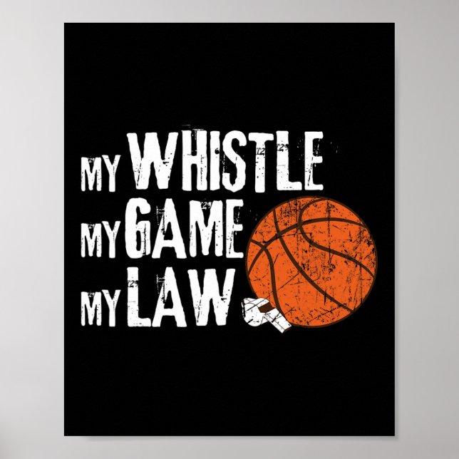 Fun Basketball Ref Hoops - Basketball Referee 1 Poster (Front)