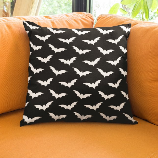 Fun Bat Pattern for Halloween Throw Pillow (Creator Uploaded)