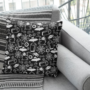 Fun Bat Pattern for Halloween Throw Pillow